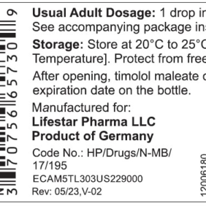 Timolol Maleate 0.5% Ophthalmic Solution- 10 ml