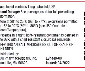 Estradiol 1 mg tablets - 100ct