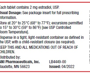 Estradiol 2 mg tablets - 100/ btl