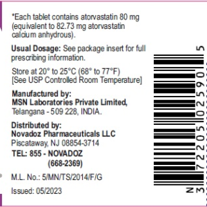 Atorvastatin Calcium 80mg  tablets - 90ct