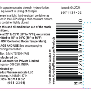 Doxepin 50 mg capsules - 100/ btl