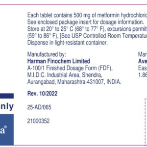 Metformin 500 mg tablets - 500/btl