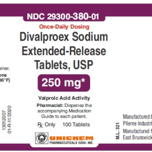 Divalproex Sodium 250 mg ER tablets - 100/ btl