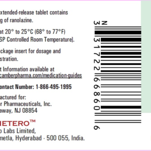 Ranolazine 500 mg E-R tablets - 60/ btl