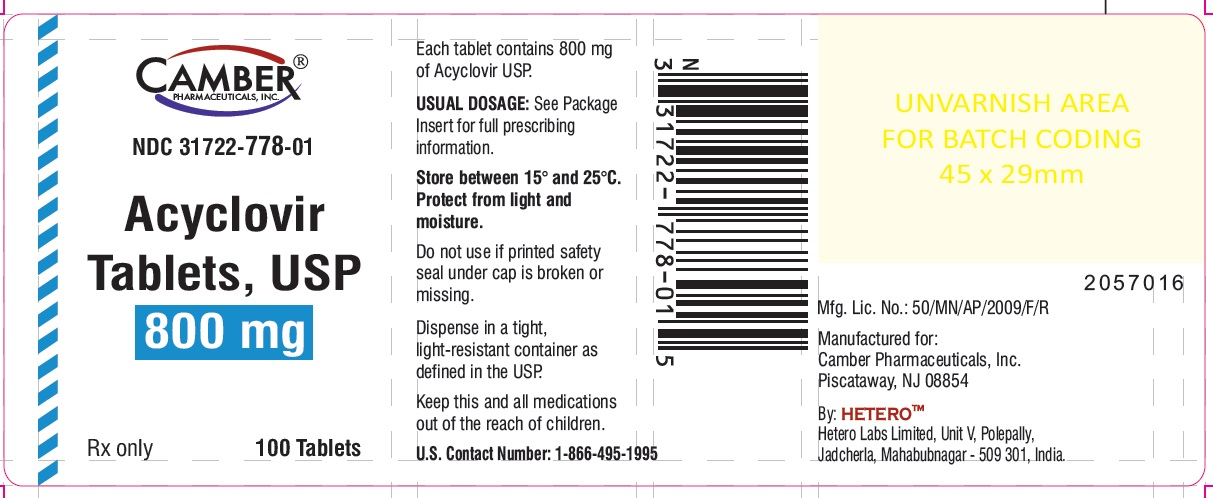 Acyclovir 800mg tabs - 100/btl