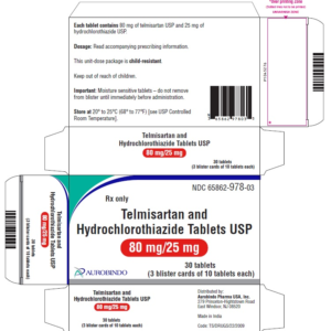 Telmisartan/ HCTZ 80/ 25 mg tablets - 30 UD