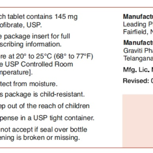 Fenofibrate 145mg Tablets - 90ct