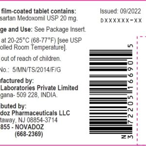 Olmesartan Medox 20mg tablets - 90/btl