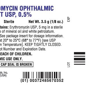 Erythromycin 0.5% Ophthalmic Ointment - 3.5gm