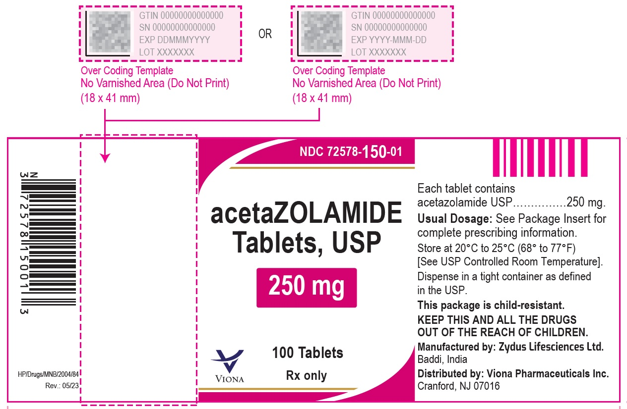 Acetazolamide 250mg Tablets - 100ct