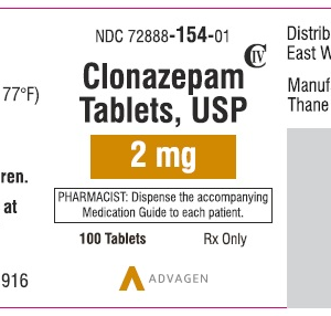 Clonazepam 2 mg tablets - 100/btl (C-IV)