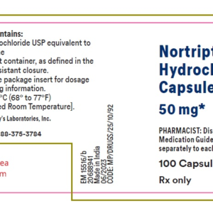 Nortriptyline HCL 50 MG Capsules 100CT