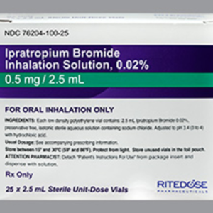 Ipratropium Bromide Inh. Sol. 0.5 mg/2.5 mL - 25 Sterile UD Vials